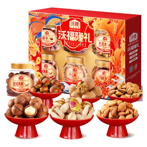 沃隆 沃福隆礼 6口味 1.52kg 礼盒装先加购，再去京东首页秒杀加购，专享价99，下单领取满59减15元优惠券，参与Plus95折优惠活动，下单1件，实付低至79.05元