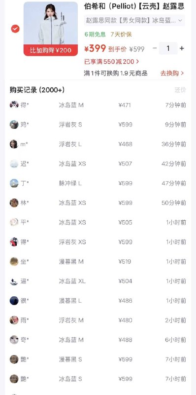 伯希和赵露思同款云壳冲锋衣 到手399 得物539秒卖